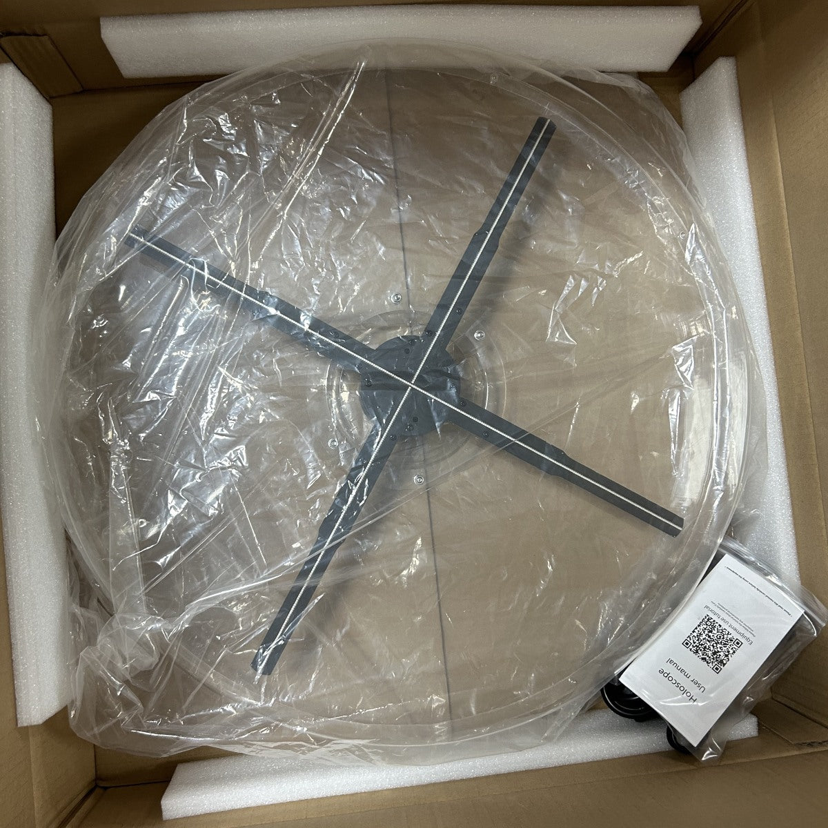 Clear protective cover with 65cm  hologram fan inside 