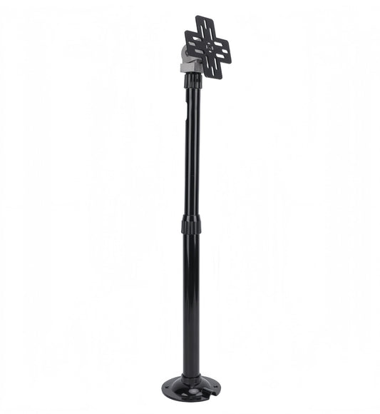 Adjustable universal mounting stand with metal bracket.